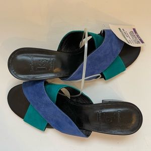 Luca Grossi italian heeled sandals suede 8.5